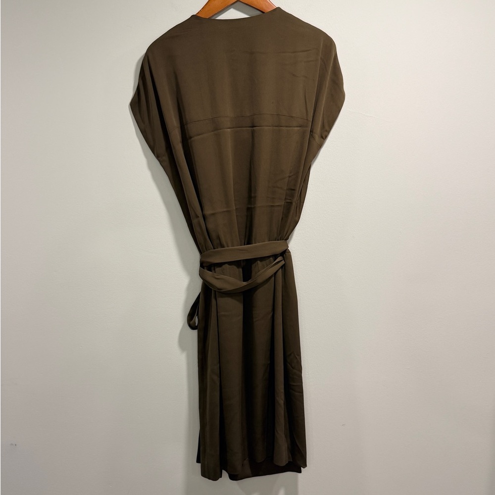 Diane Von Furstenberg Women’s Gwyneth Safari Olive Wrap Stretch Silk Dress Sze10 - Picture 7 of 16